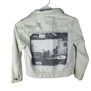 Kids light wash acid distressed jean jacket city image size 6/7